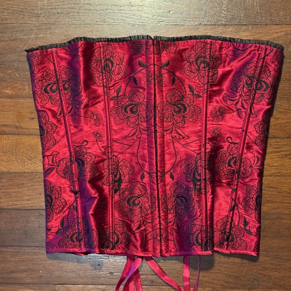 Frederick's of Hollywood Red Lace-Up Corset